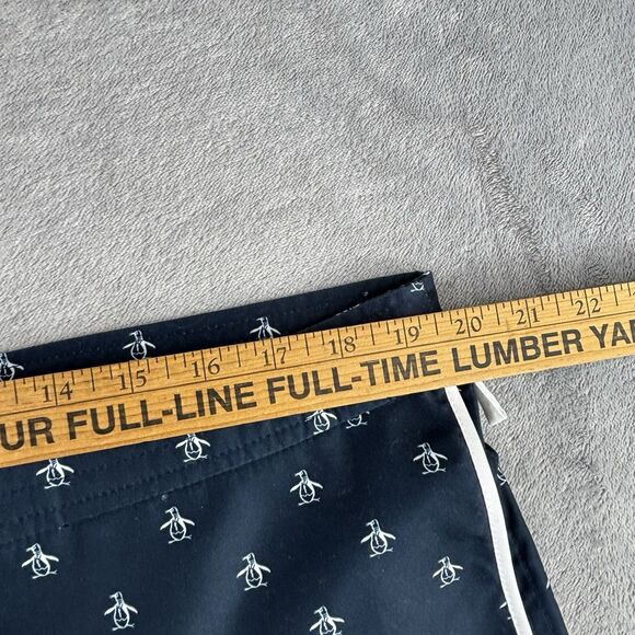 Penguin Swim Trunks Men's 38 Volley 6” Shorts Lined Blue All Over Print‎ Logo - Picture 8 of 16